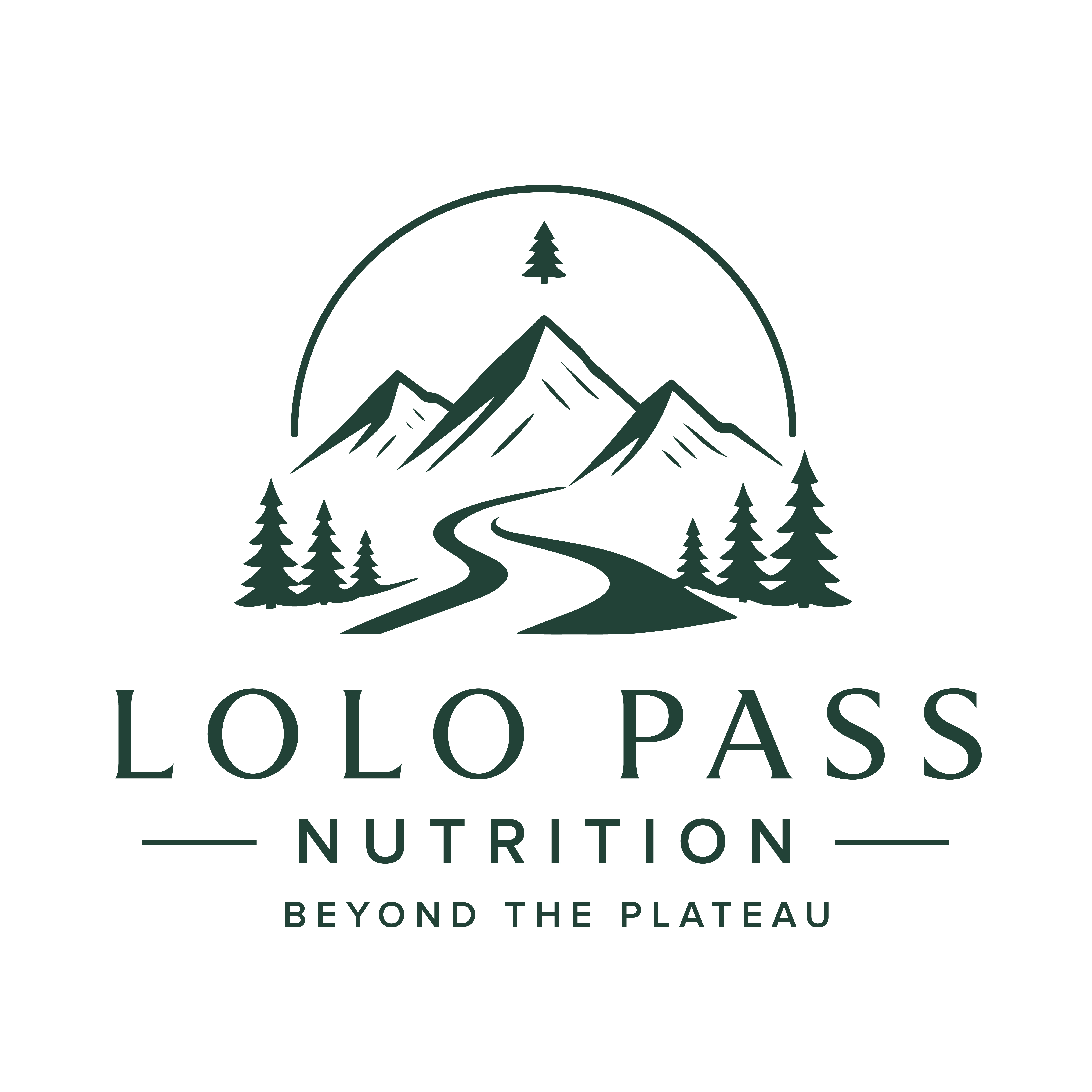 Lolo Pass Nutrition mountain river logo